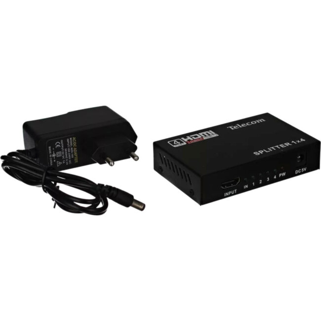 Разветвитель HDMI 1=>4 , каскадируемый , 1.4v+3D Telecom <TTS5020> Разветвитель Telecom HDMI F/4 x HDMI F (TTS5020)