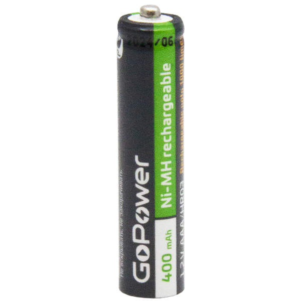 Аккумулятор бытовой GoPower HR03 AAA BL2 NI-MH 400mAh (2/20/320) блистер (2 шт.) Аккумулятор бытовой GoPower HR03 AAA (00-00018319)