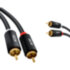 GCR Кабель 1.5m аудио 2 х RCA / 2 х RCA , GOLD, черный, GCR-53109 Greenconnect GCR-53109, 1.5 м