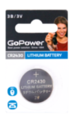Батарейка GoPower CR2430 BL1 Lithium 3V (1/40/2000) (1 шт.) GoPower 00-00023124