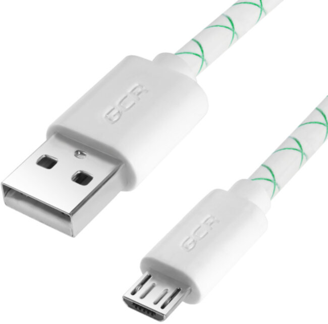 Greenconnect Кабель 2А 0.5m USB 2.0, AM/microB 5pin, бело-зеленый, белые коннекторы, 28/24 AWG, поддержка функции быстрой зарядки, GCR-UA9MCB3-BD-0.5m, морозостойкий. Greenconnect USB 2.0 Type-AM - microUSB B 0.5м Greenconnect Кабель 2А 0.5m USB 2.0, AM/microB 5pin, бело-зеленый, белые коннекторы, 28/24 AWG, поддержка функции быстрой зарядки, GCR-UA9MCB3-BD-0.5m, морозостойкий. Greenconnect USB 2.0 Type-AM - microUSB B 0.5м