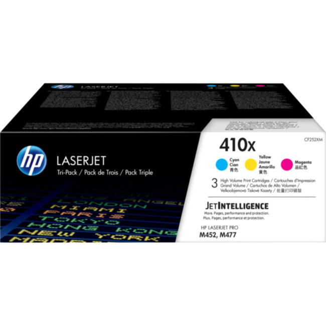 Тонер-картридж набор из 3 шт HP LaserJet 410X 3-pack High Yield Cyan (CF252XM)