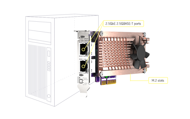 Плата расширения QNAP QM2-2P2G2T