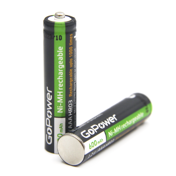 Аккумулятор бытовой GoPower HR03 AAA BL2 NI-MH 600mAh (2/20/320) блистер (2 шт.) Аккумулятор бытовой GoPower HR03 AAA (00-00015315)