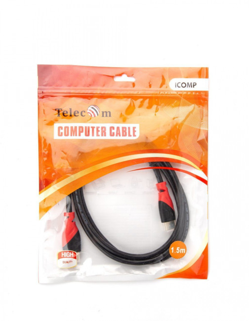 Кабель HDMI-19M --- HDMI-19M ver 2.0 4K*60Hz, 1.5m Telecom Pro <TCG220-1.5M> VCOM HDMI (m) - HDMI (m) 1.5м