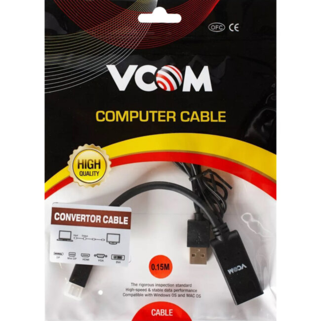 Кабель-переходник HDMI(F) +USB---> miniDP(M) 0.15m  4K*30Hz VCOM<CG497-0.15> VCOM CG497-0.15M Кабель-переходник HDMI(F) +USB---> miniDP(M) 0.15m  4K*30Hz VCOM<CG497-0.15> VCOM CG497-0.15M