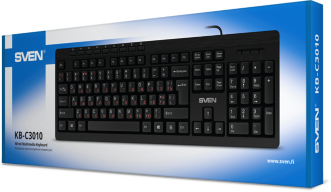 Клавиатура SVEN KB-C3010 (113 кл) Sven KB-C3010 Клавиатура SVEN KB-C3010 (113 кл) Sven KB-C3010