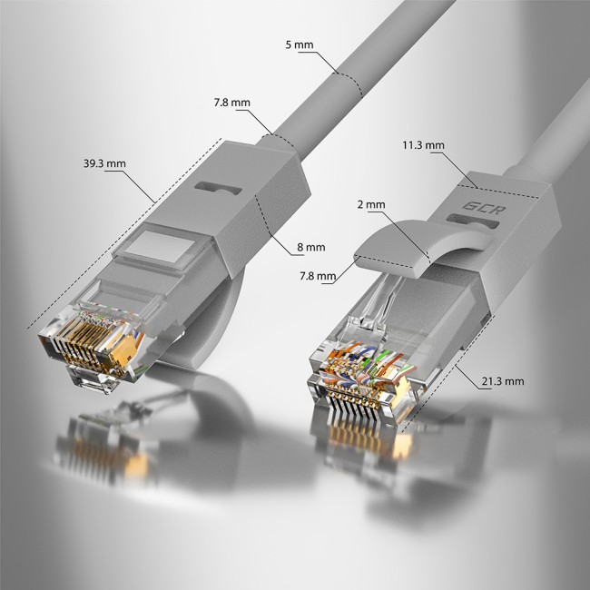GCR Патч-корд прямой 0.8m UTP кат.5e, серый, 24 AWG, литой, ethernet high speed 1 Гбит/с, RJ45, T568B, GCR-LNC03-0.8m Greenconnect RJ45(m) - RJ45(m) Cat. 5e UTP 0.8м серый GCR Патч-корд прямой 0.8m UTP кат.5e, серый, 24 AWG, литой, ethernet high speed 1 Гбит/с, RJ45, T568B, GCR-LNC03-0.8m Greenconnect RJ45(m) - RJ45(m) Cat. 5e UTP 0.8м серый