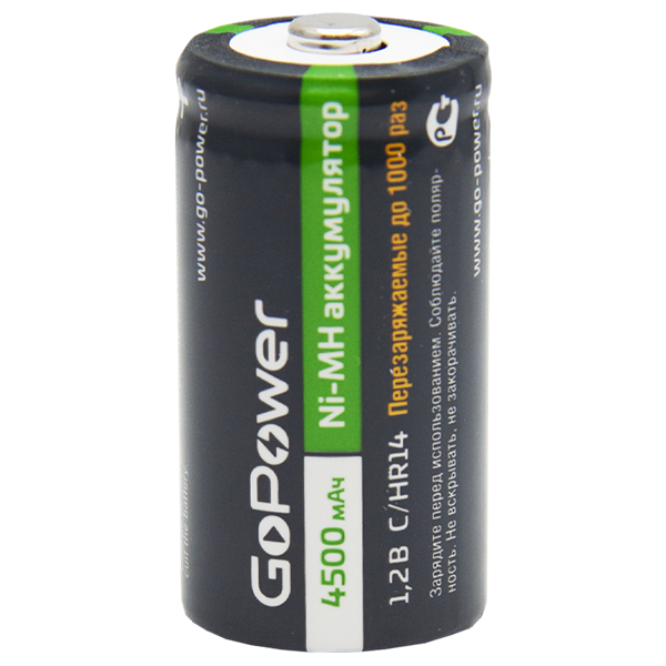 Аккумулятор бытовой GoPower HR14 C BL2 NI-MH 4500mAh (2/12/96) блистер (2 шт.) Аккумулятор бытовой GoPower HR14 C (00-00018322)