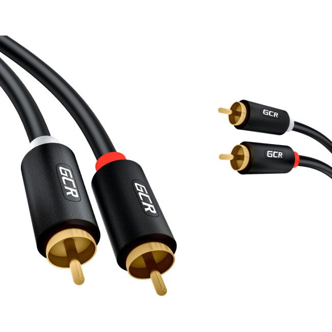 GCR Кабель 12.5m аудио 2 х RCA / 2 х RCA , GOLD, черный, GCR-53111 Greenconnect GCR-53111, 12.5 м