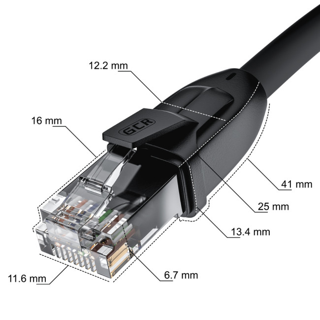 GCR Удлинитель патч-корда прямой 1.0m, UTP медь, кат.6, 24 AWG, ethernet high speed 10 Гбит/с, RJ45, GCR-52645 Greenconnect RJ45(m) - RJ45(f) Cat. 6 U/UTP LSZH 1м