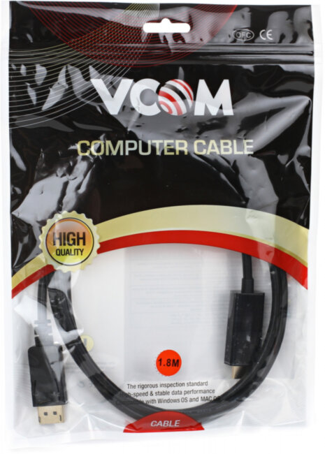 Кабель-переходник DisplayPort M-> HDMI M 1.8m VCOM [CG494-B) VCOM DisplayPort M-> HDMI M 1.8м Кабель-переходник DisplayPort M-> HDMI M 1.8m VCOM [CG494-B) VCOM DisplayPort M-> HDMI M 1.8м