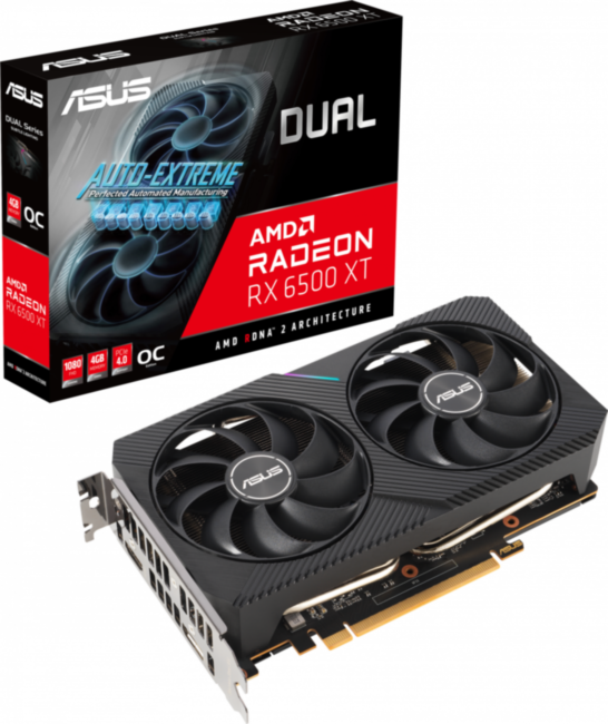 Видеокарта ASUS DUAL-RX6500XT-O4G Видеокарта ASUS DUAL-RX6500XT-O4G