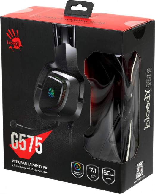 Наушники с микрофоном A4Tech G575 USB/ BLACK Наушники с микрофоном A4Tech G575 USB/ BLACK