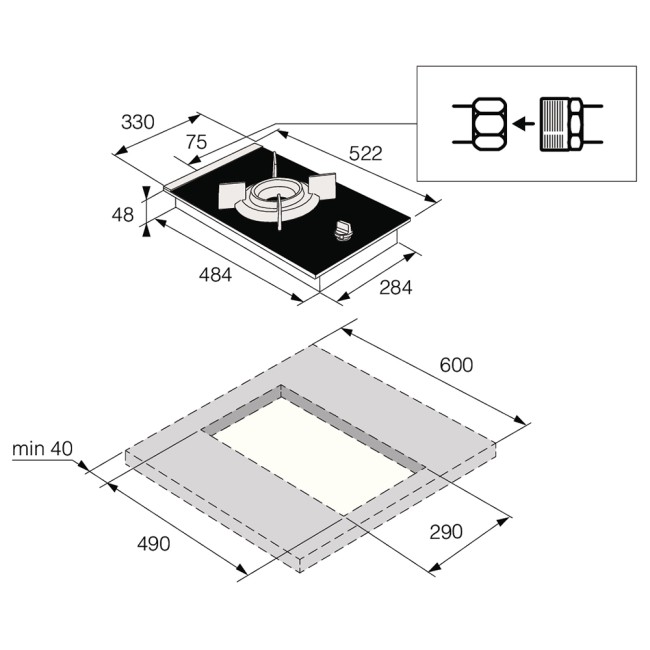 Газовая варочная панель ASKO Asko HG8313BGB1 Газовая варочная панель ASKO Asko HG8313BGB1