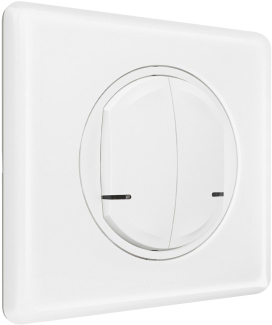 CLN БЕЛ Выкл 2к б/п Умный беспроводной выключатель Legrand серия Celiane with NETATMO, Цвет Белый. Выключатель 2-клавишный, Управление со смартфона, Zigbee 2,4 ГГц. Рамка в комплекте.