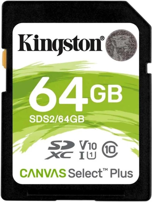Карта памяти Kingston 64GB SDXC Canvas Select Plus 100R C10 UHS-I U1 V10 Kingston SDS2/64GB