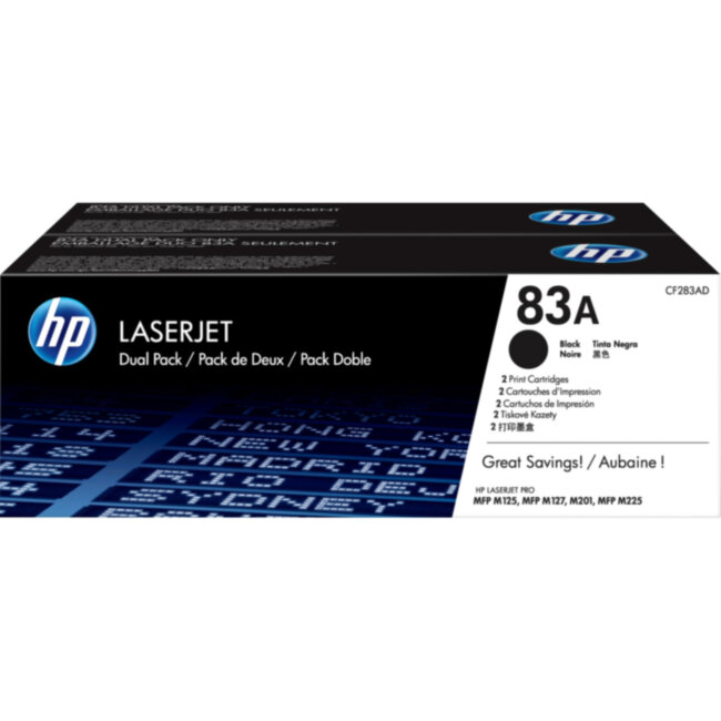 Тонер-картридж набор из 2 шт HP LaserJet 83X Black 2-pack (CF283AF)