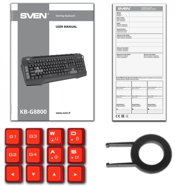 Игровая клавиатура SVEN KB-G8800 (109 кл, макросы, RGB-подсветка, звук. индикация, USB-порт) Sven  KB-G8800