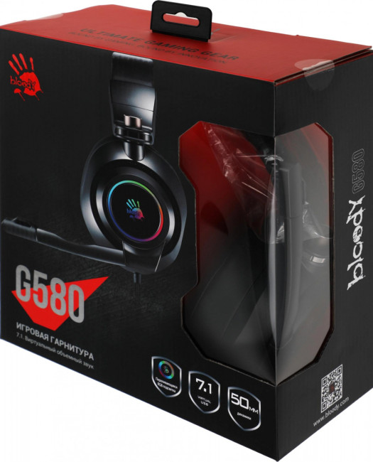 Наушники с микрофоном A4Tech G580 USB /BLACK Наушники с микрофоном A4Tech G580 USB /BLACK