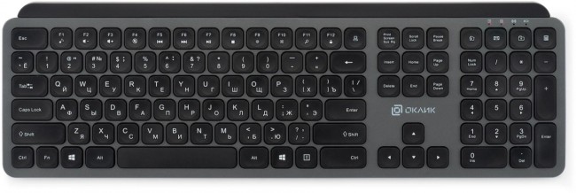 Клавиатура Oklick K859W серый/черный USB беспроводная slim Multimedia (2002136) Oklick 2002136 Клавиатура Oklick K859W серый/черный USB беспроводная slim Multimedia (2002136) Oklick 2002136