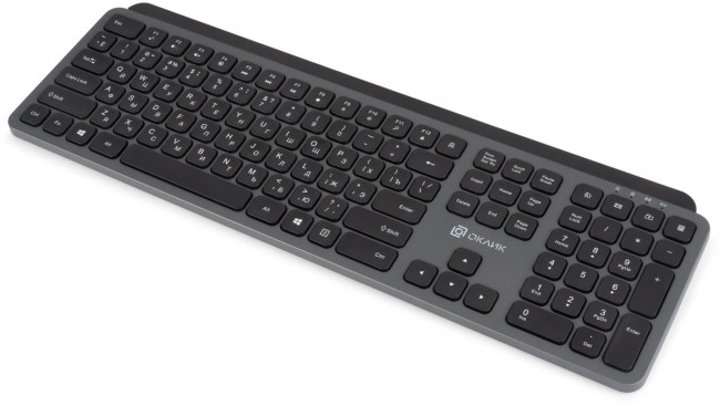 Клавиатура Oklick K859W серый/черный USB беспроводная slim Multimedia (2002136) Oklick 2002136 Клавиатура Oklick K859W серый/черный USB беспроводная slim Multimedia (2002136) Oklick 2002136