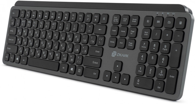 Клавиатура Oklick K859W серый/черный USB беспроводная slim Multimedia (2002136) Oklick 2002136 Клавиатура Oklick K859W серый/черный USB беспроводная slim Multimedia (2002136) Oklick 2002136