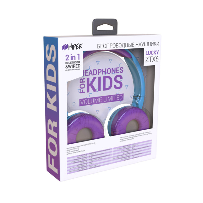 Беспроводные наушники HIPER LUCKY ZTX1 Фиолетовый HIPER LUCKY ZTX1 Беспроводные наушники HIPER LUCKY ZTX1 Фиолетовый HIPER LUCKY ZTX1