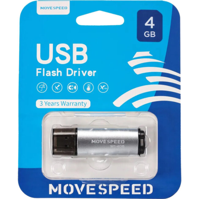 USB2.0 4GB Move Speed M1 серебро Move Speed M1-4G
