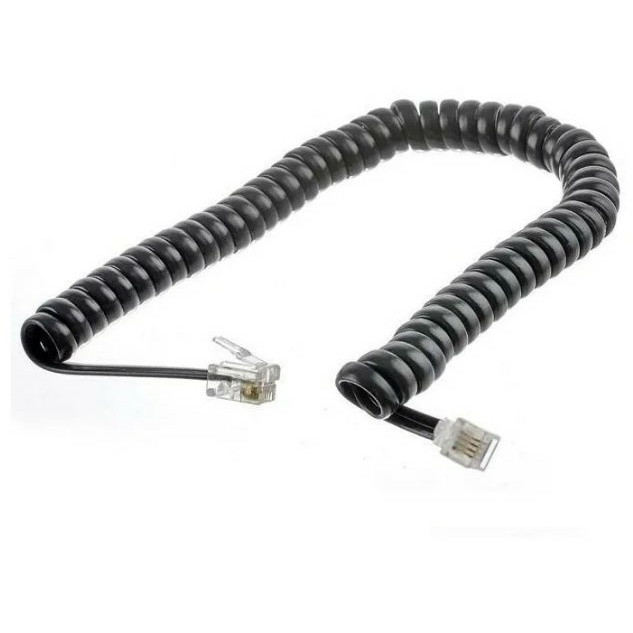 GCR Телефонный шнур удлинитель для аппарата витой  2.0m 6P4C (джек 6p4c - jack 6p4c) черный Greenconnect GCR-TP6P4C-TW-2.0m