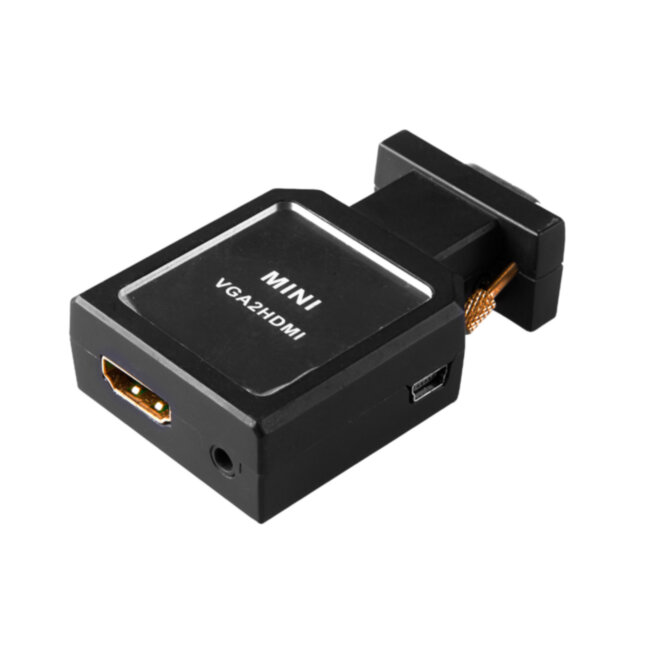 Конвертер переходник VGA + 3.5mm в HDMI,  Greenline, 1920x1080p 60Hz, EDID, GL-v135 Greenconnect VGA + 3.5mm в HDMI,  Greenline, 1920x1080p 60Hz, EDID