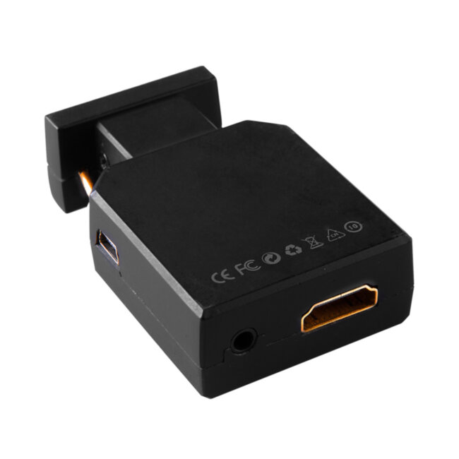 Конвертер переходник VGA + 3.5mm в HDMI,  Greenline, 1920x1080p 60Hz, EDID, GL-v135 Greenconnect VGA + 3.5mm в HDMI,  Greenline, 1920x1080p 60Hz, EDID