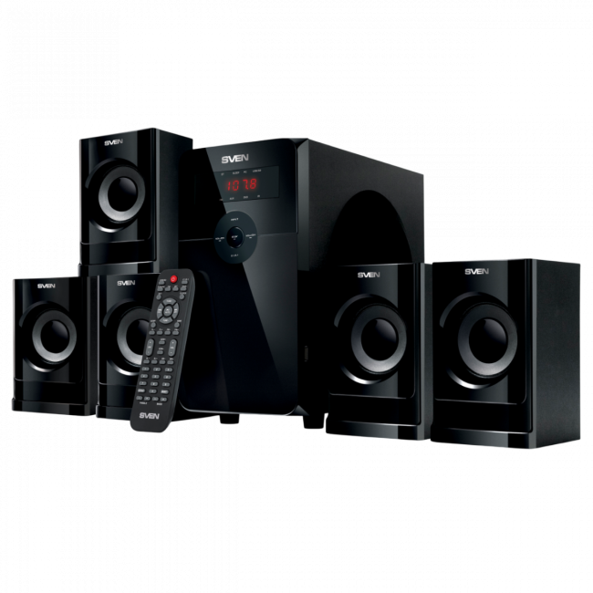 АС SVEN HT-201, черный, акустическая система 5.1 (80 Вт, Bluetooth, пульт, дисплей, FM, USB, SD) SVEN HT-201 АС SVEN HT-201, черный, акустическая система 5.1 (80 Вт, Bluetooth, пульт, дисплей, FM, USB, SD) SVEN HT-201