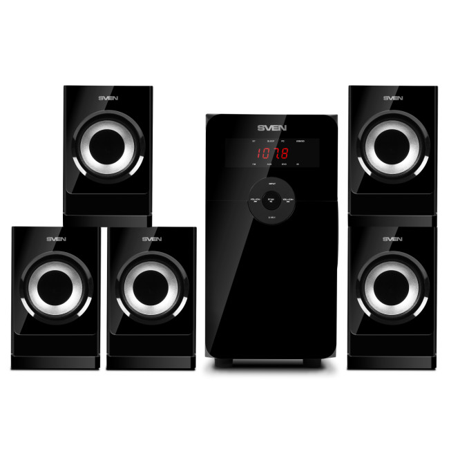 АС SVEN HT-201, черный, акустическая система 5.1 (80 Вт, Bluetooth, пульт, дисплей, FM, USB, SD) SVEN HT-201 АС SVEN HT-201, черный, акустическая система 5.1 (80 Вт, Bluetooth, пульт, дисплей, FM, USB, SD) SVEN HT-201