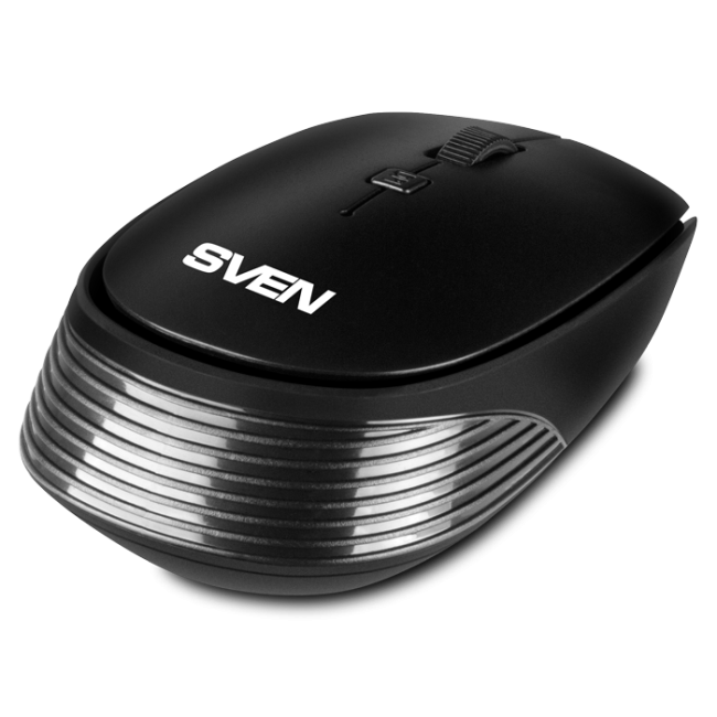 Беспроводная мышь SVEN RX-210W чёрная (2,4 GHz, 3+1кл. 800-1400 DPI, блистер) Sven SV-020637
