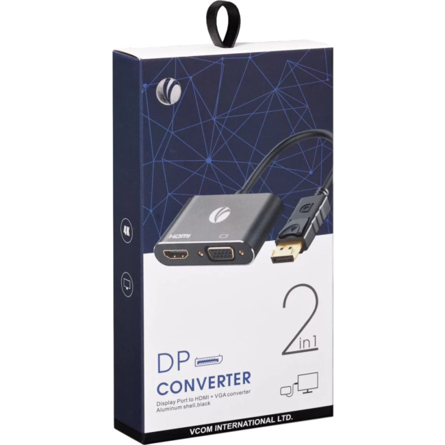 Кабель-переходник DisplayPort(M) ---> HDMI(F)+VGA(F)4K@30Hz VCOM Allum shell<CG640M-0.15> VCOM CG640M-0.15 Кабель-переходник DisplayPort(M) ---> HDMI(F)+VGA(F)4K@30Hz VCOM Allum shell<CG640M-0.15> VCOM CG640M-0.15