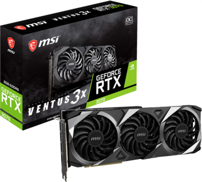 Видеокарта MSI GeForce RTX 3070 VENTUS 3X 8G OC LHR Видеокарта MSI GeForce RTX 3070 VENTUS 3X 8G OC LHR