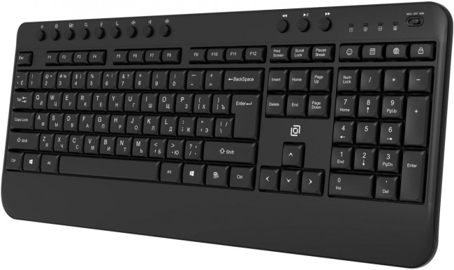 Клавиатура Oklick K257W черный USB беспроводная Multimedia (подставка для запястий) (2070286) Oklick 2070286 Клавиатура Oklick K257W черный USB беспроводная Multimedia (подставка для запястий) (2070286) Oklick 2070286