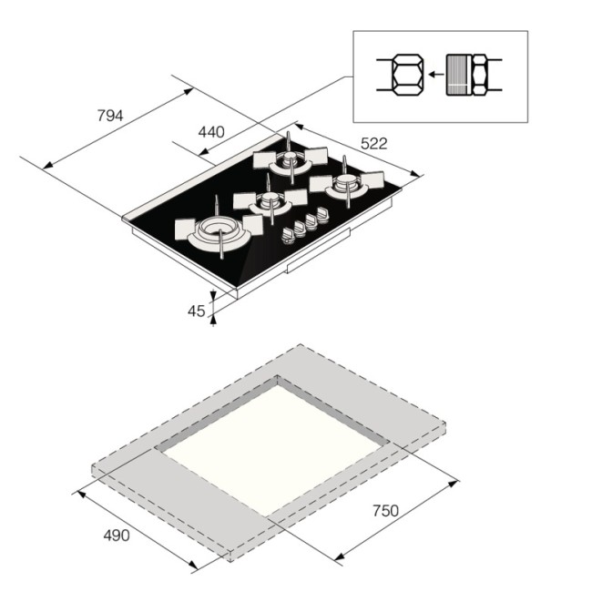 Газовая варочная панель ASKO Asko HG8843BGB1