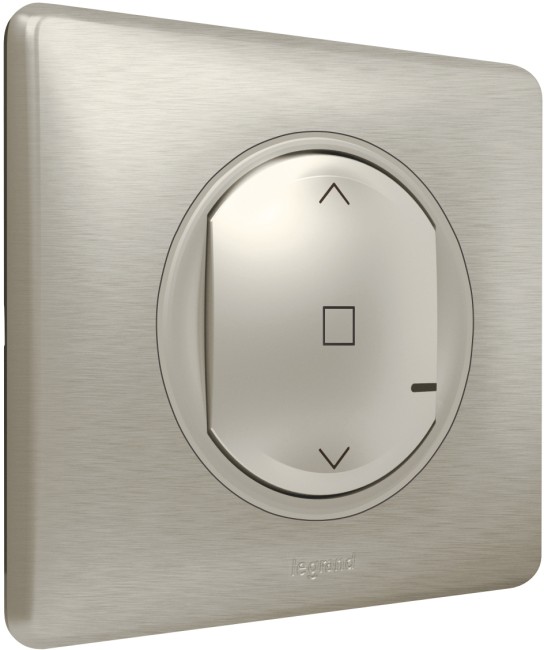 CLN ТИТ Выкл рольст. б/п Умный беспроводной выключатель рольставней. Цвет Титан. Рамка Титан.