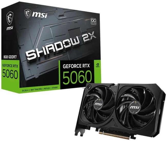Видеокарта MSI GeForce RTX 5060 8G SHADOW 2X OC MAX Видеокарта MSI GeForce RTX 5060 8G SHADOW 2X OC MAX