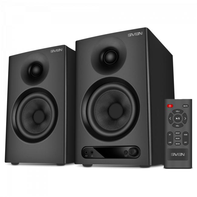 АС SVEN MC-15, черный, акустическая система 2.0 (60 Вт, Bluetooth, RCA, TRS, OPT, HDMI, AUX, вход наушников, пульт) SVEN MC-15 АС SVEN MC-15, черный, акустическая система 2.0 (60 Вт, Bluetooth, RCA, TRS, OPT, HDMI, AUX, вход наушников, пульт) SVEN MC-15