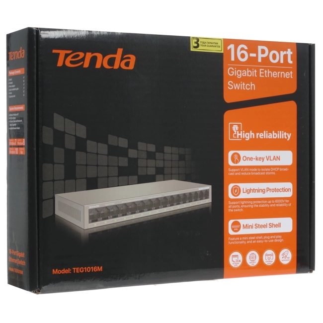 Коммутатор Tenda TEG1016M Коммутатор Tenda TEG1016M