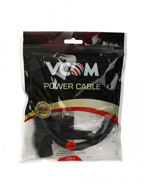 Кабель компьютер --> розетка 220V ( угловая Евровилка) <VDE> 3G*0,75mm2 VCOM <CE021-CU0.75-1.8> 1,8м VCOM CE021-CU0.75-1.8M