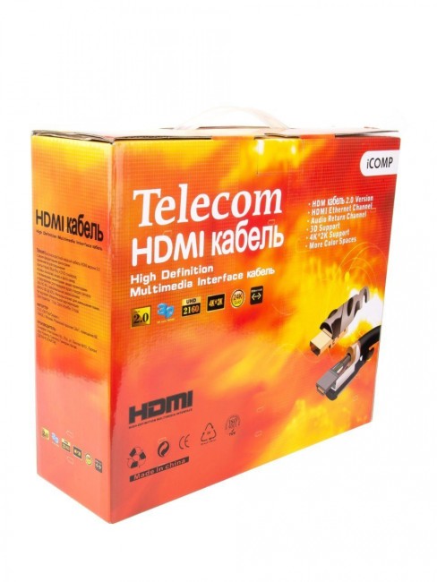 Кабель HDMI-19M --- HDMI-19M ver 2.0 4K*30Hz, 20m 2F Telecom Pro <TCG220F-20M> VCOM HDMI (m) - HDMI (m) 20м