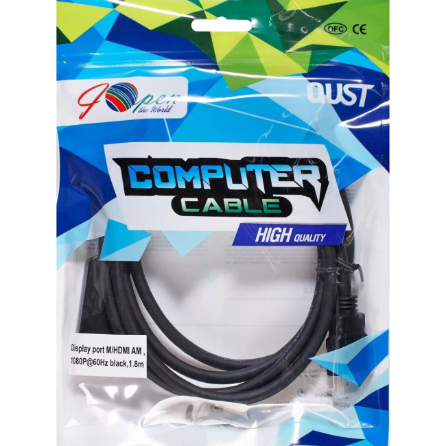 Кабель-переходник DisplayPort M-> HDMI M 1.8m iOpen (Aopen/Qust) <ACG494-1.8M> VCOM ACG494-1.8M Кабель-переходник DisplayPort M-> HDMI M 1.8m iOpen (Aopen/Qust) <ACG494-1.8M> VCOM ACG494-1.8M