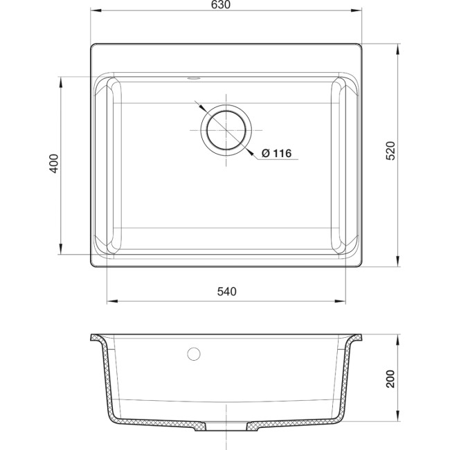 Кухонная мойка RIVELATO Rivelato AXEL X-60 antracite