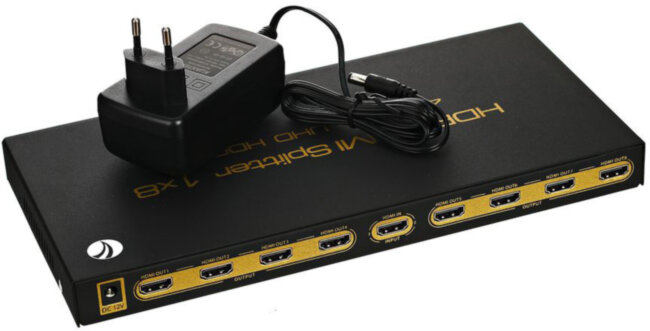 Разветвитель VCOM <DD428> HDMI Splitter (1in -> 8out, ver2.0) VCOM HDMI Splitter (1in — 8out, ver2.0)