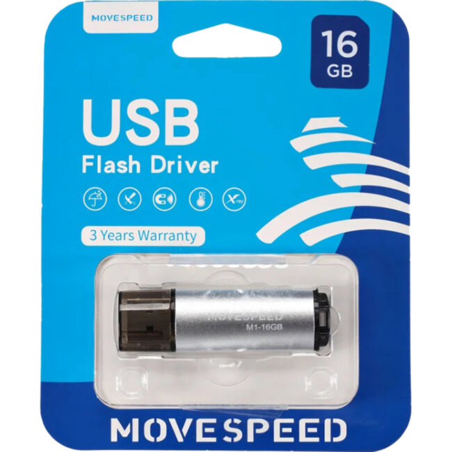 USB2.0 16GB Move Speed M1 серебро Move Speed M1-16G