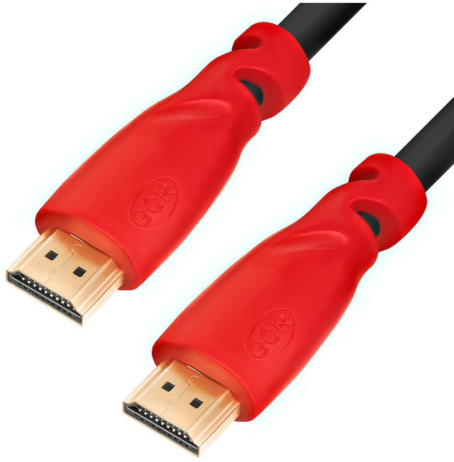Greenconnect Кабель 5.0m HDMI версия 2.0, HDR 4:2:2, Ultra HD, 4K 60 fps 60Hz/5K*30Hz, 3D, AUDIO, 18.0 Гбит/с, 28/28 AWG, OD7.3mm, тройной экран, черный, красные коннекторы, GCR-HM351-5.0m Greenconnect HDMI (m) - HDMI (m) 5м
